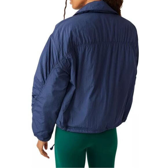 Free People Movement Off The Bleachers Coaches Jacket in Midnight Navy, XS $148 - Picture 2 of 10